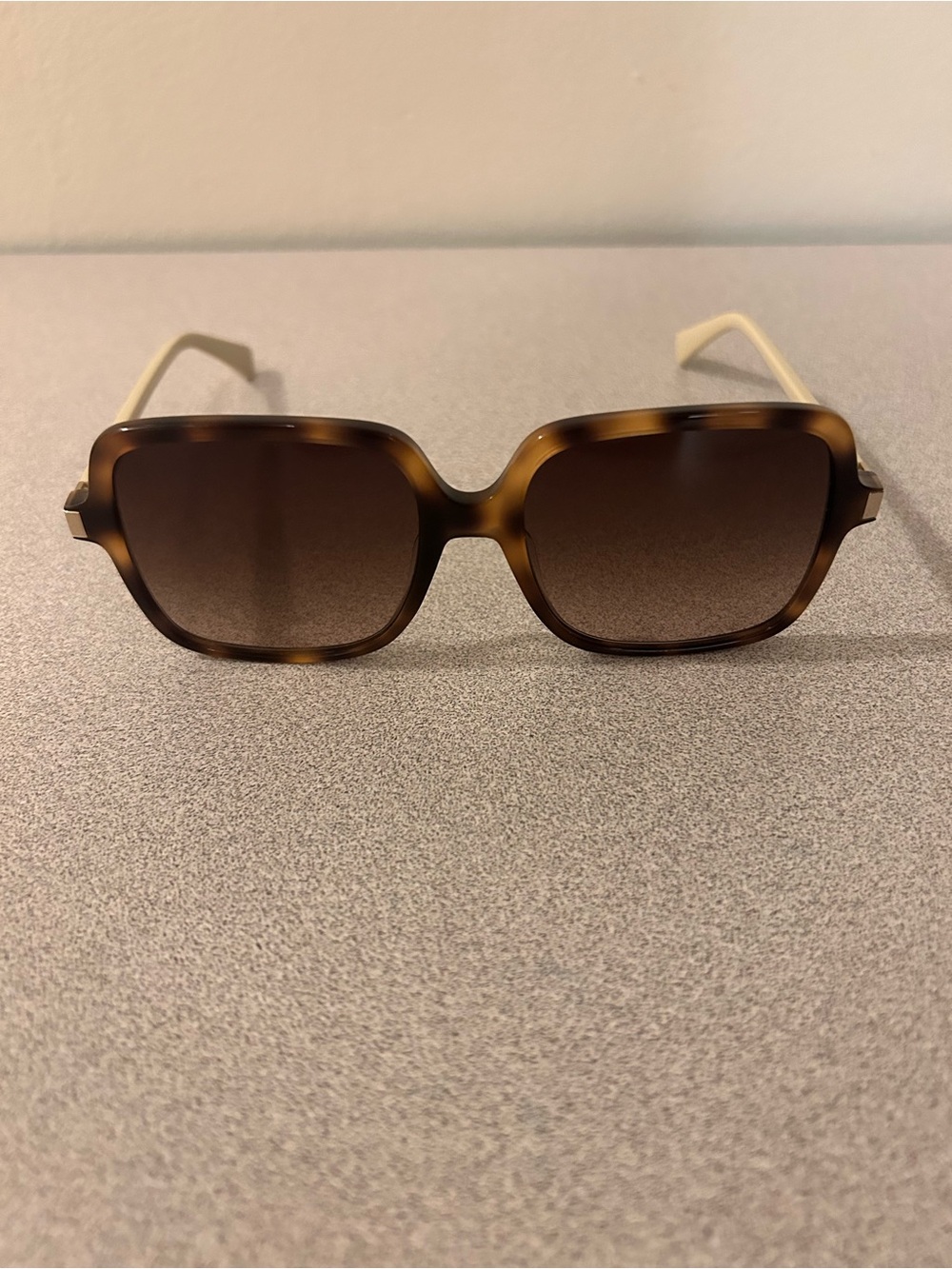 Longchamp Tortoiseshell Square Sunglasses with Brown Gradient Lenses